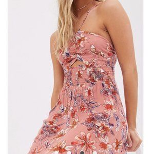 Free People long floral side slit maxi dress sz S